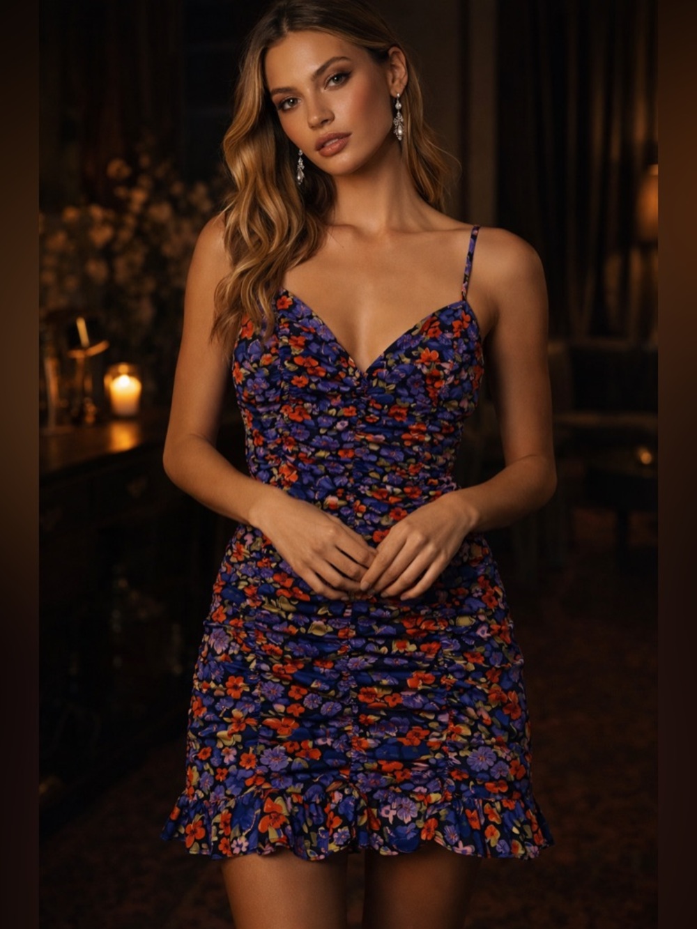 🌸 Showpo Floral Ruched Mini Dress - Floral Print - Bodycon Fit